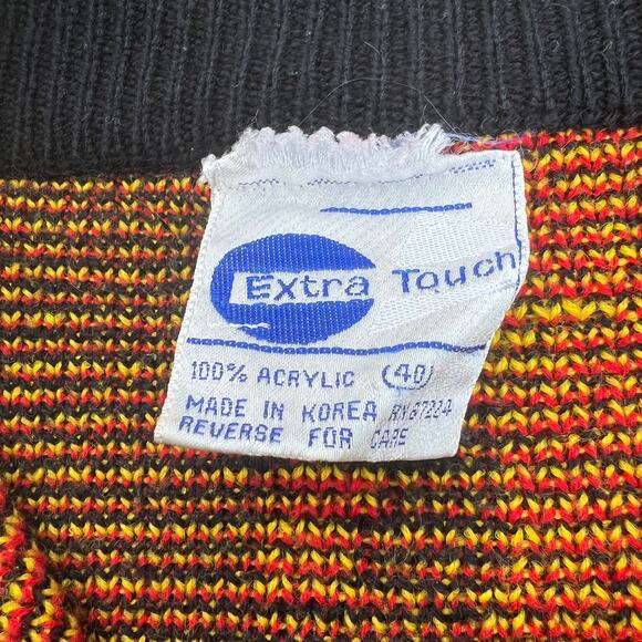 Extra Touch Elephant Mod Pop Art 3/4 Zip Sweater Sz 40 - Picture 4 of 9